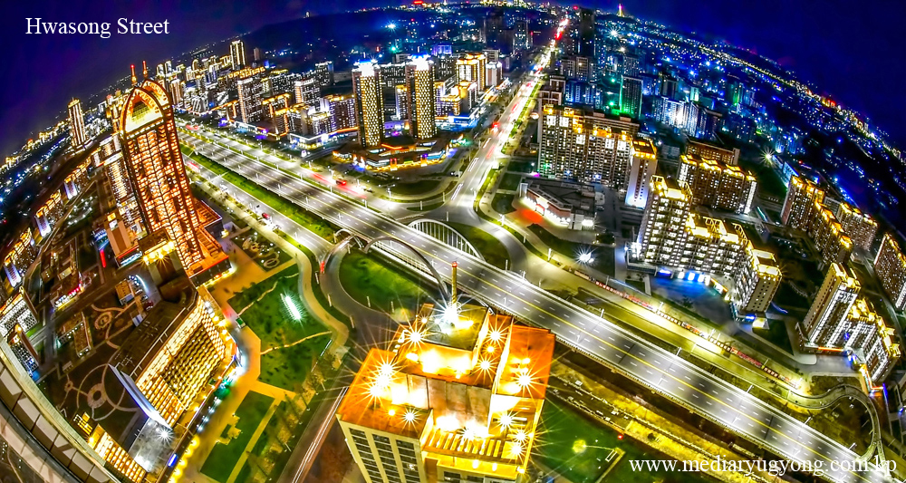 Night view of Pyongyang