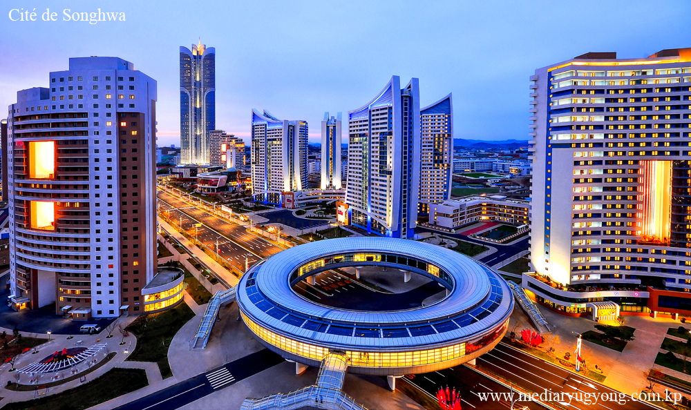Paysage nocturne de Pyongyang