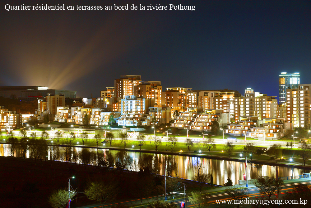 Paysage nocturne de Pyongyang