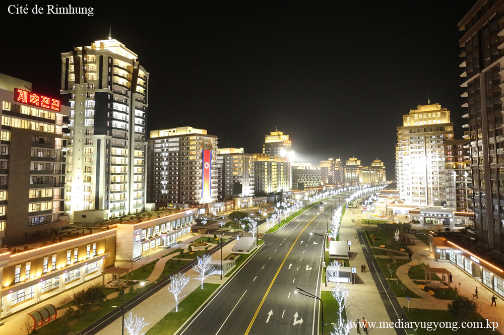 Paysage nocturne de Pyongyang