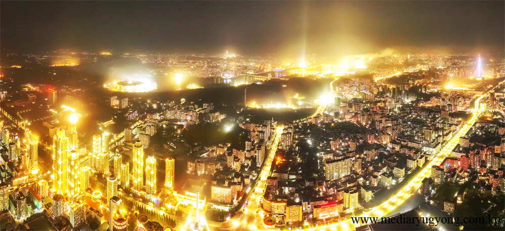 Paysage nocturne de Pyongyang