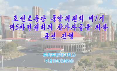 조선로동당 중앙위원회 제7기 제5차 전원회의 참가자들을 위한 공연 진행