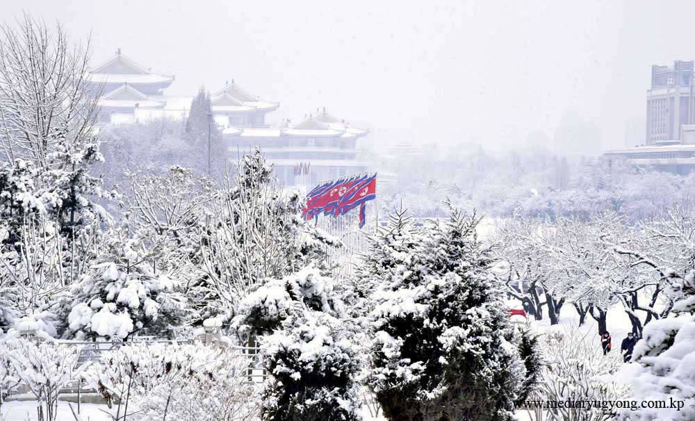 Paysage hivernal de Pyongyang