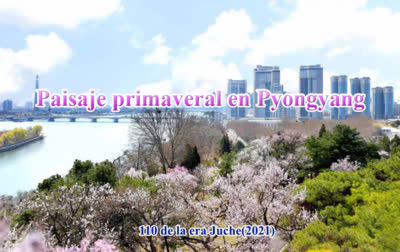 Paisaje primaveral en Pyongyang